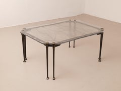 Lothar Klute bronze coffee table with cast glass