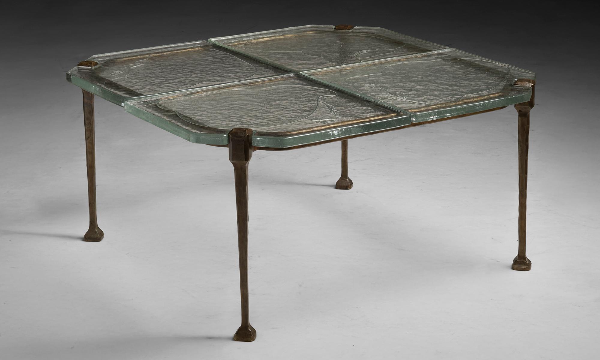 Germany, 1980
Cast bronze and glass coffee table, made by Lothar Klute.
39