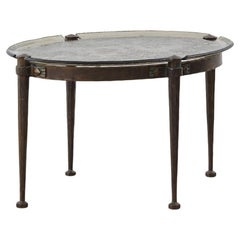 Mesa de centro Lothar Klute de bronce forjado y cristal fundido - Alemania, años 80
