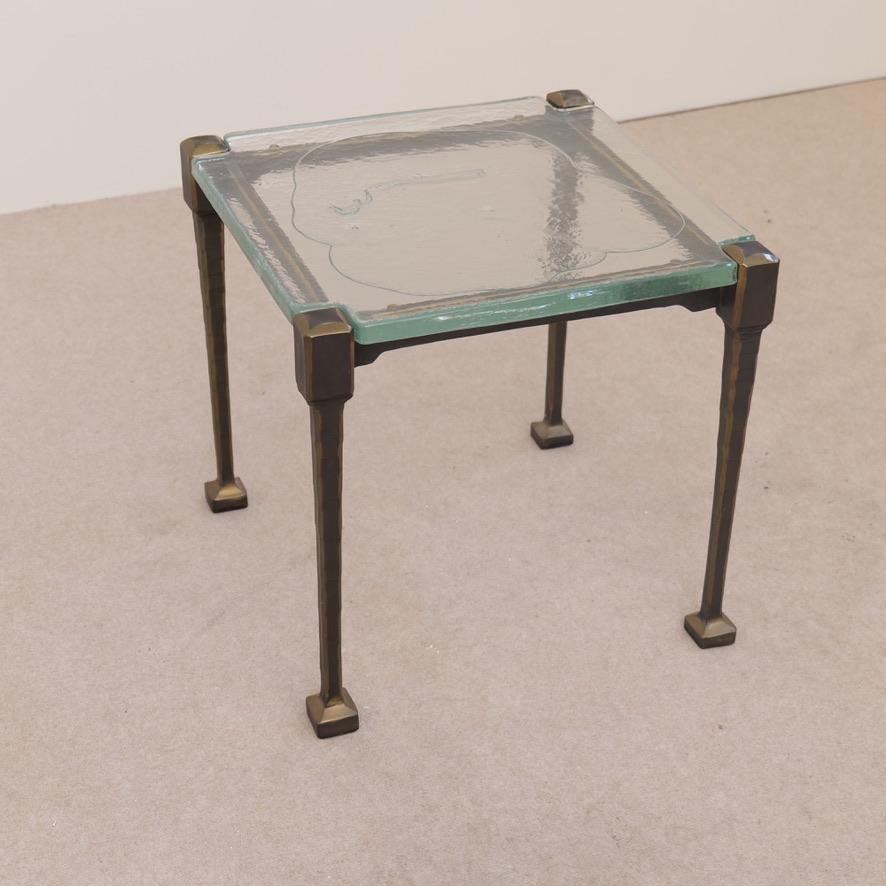 beautiful Lothar Klute table with green glass.

Perfect condition 