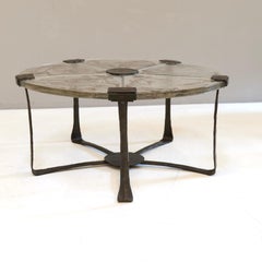 Lothar Klute round brutalist coffee table - 1980s
