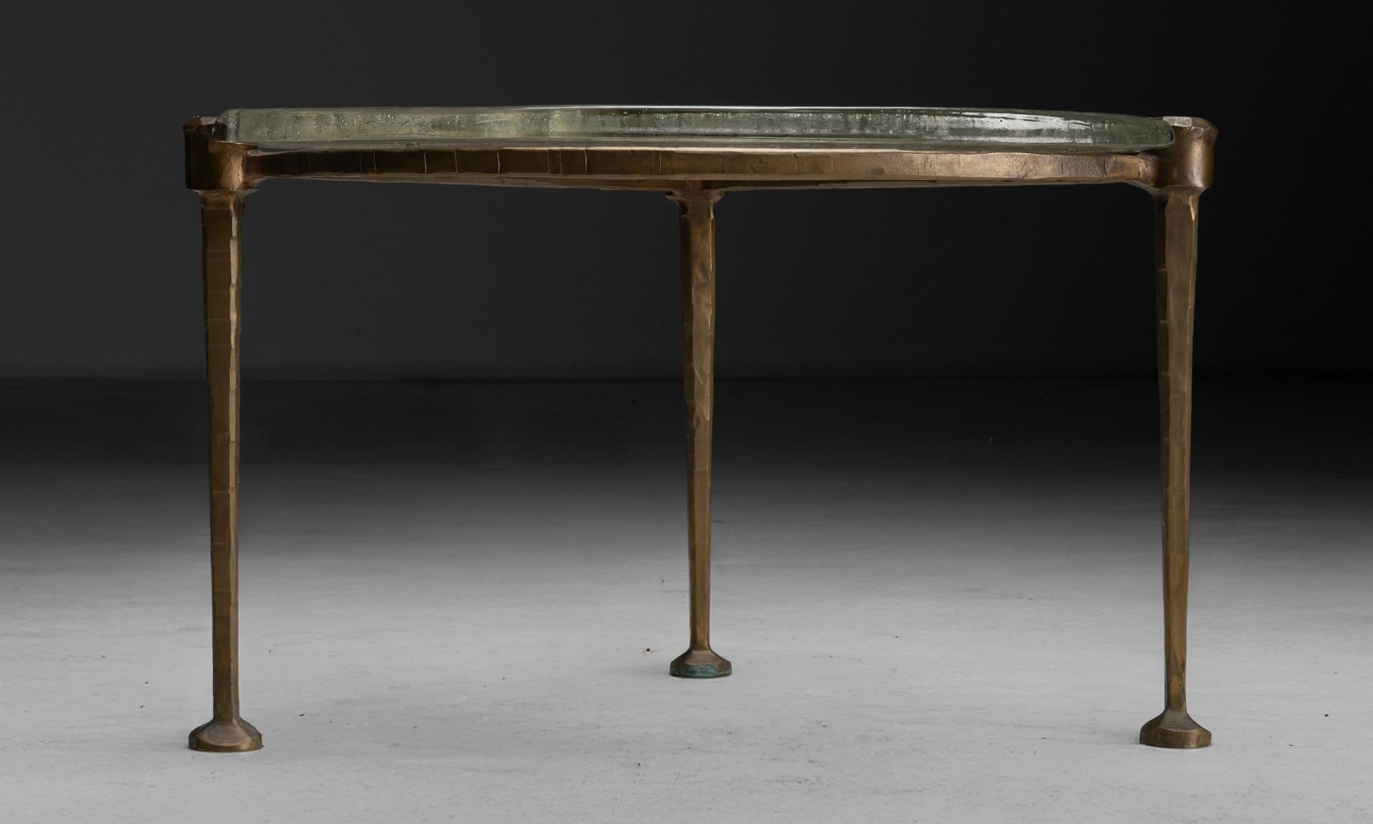 Bronze Lothar Klute Side Table, Germany circa 1980 For Sale