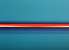 Horizonte azul, serigrafía geométrica abstracta de Lothar Quinte