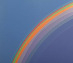 Corona Azul, Serigrafía Geométrica Abstracta por Lothar Quinte