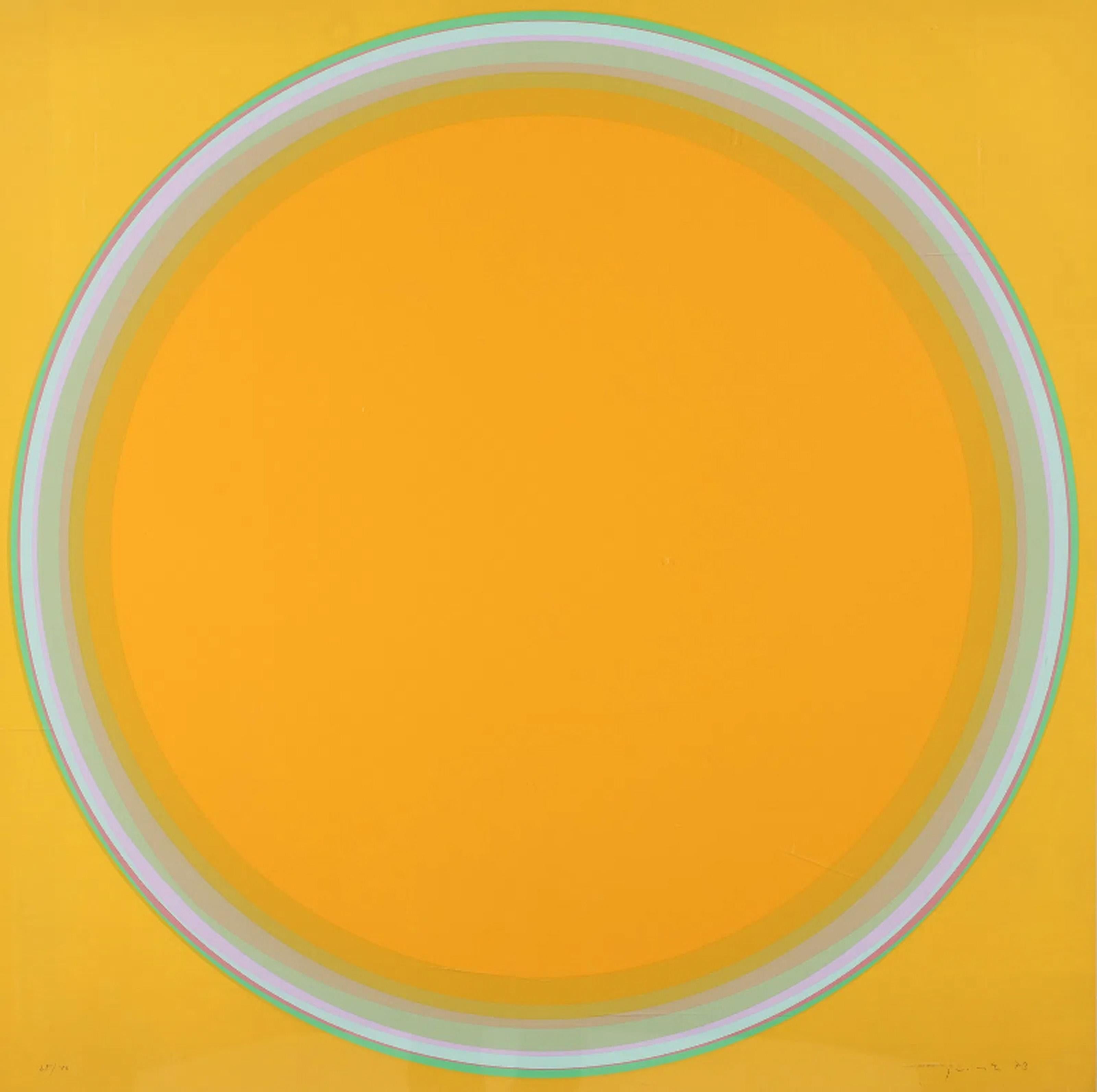 Lothar Quinte, Polish (1923 - 2000) - Quasar-Gelb-Grun, Year:  circa 1970, Medium:  Screenprint, signed and numbered in pencil, Edition:  25/40, Size:  35.5 x 35 in. (90.17 x 88.9 cm)
