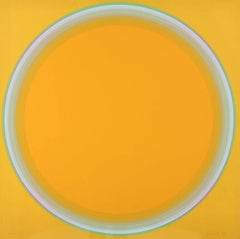 Quasar-Gelb-Grun, Op Art Screenprint by Lothar Quinte