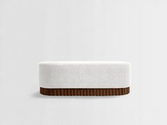 Panca LOTO in bouclé bianco