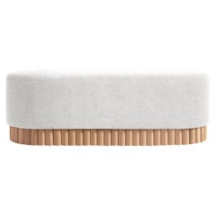 Panca LOTO in bouclé bianco