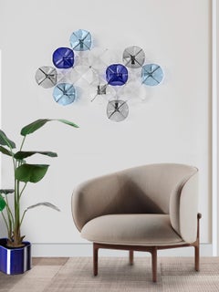 Blue Murano Glass Mosaic Wall Handcrafted in Spain