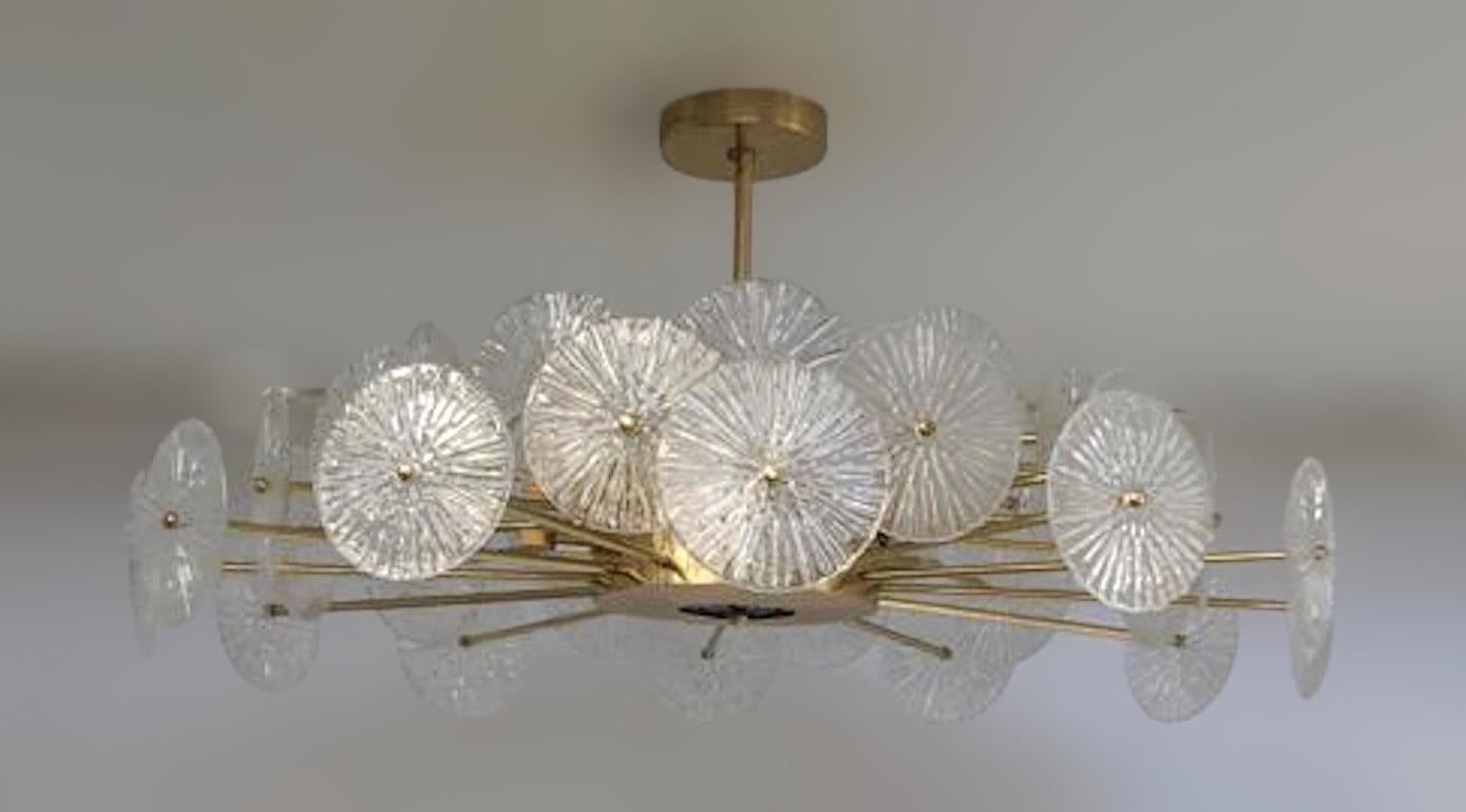 Mid-Century moderno Lampadario Loto Discs di Fabio Ltd in vendita