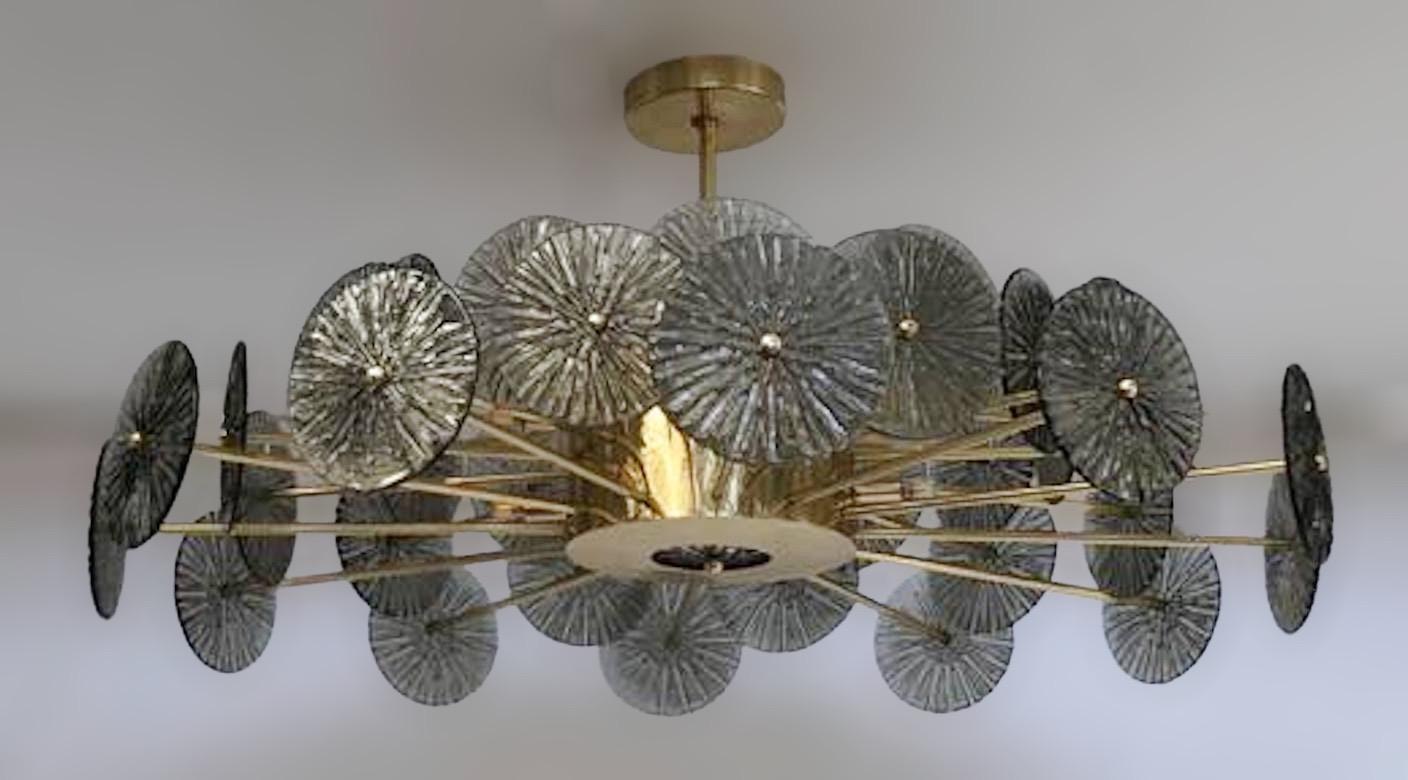 Mid-Century moderno Lampadario Loto Discs di Fabio Ltd in vendita