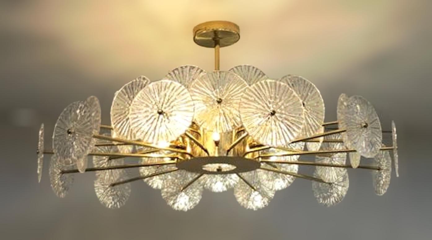 Mid-Century Modern Loto Discs Chandelier by Fabio Ltd For Sale