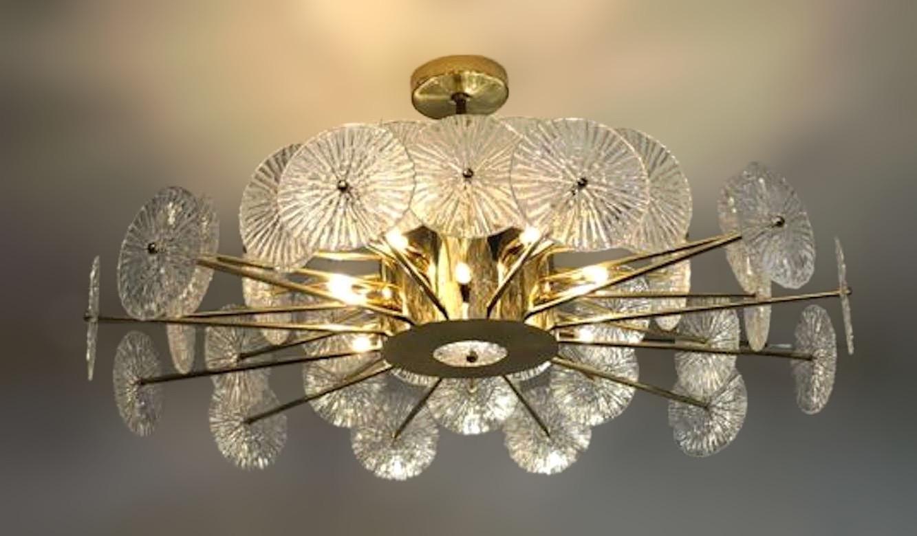 Italian Loto Discs Chandelier by Fabio Ltd For Sale