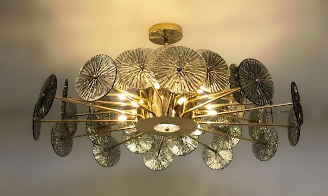 Italian Loto Discs Chandelier by Fabio Ltd For Sale