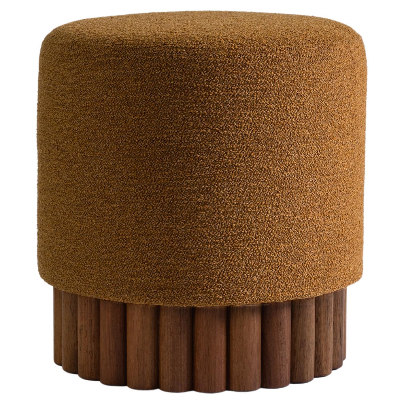 LOTO Pouf in Rust Boucle by Peca For Sale
