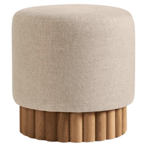 Loto Pouf, Outdoors in Sunbrella Papyrus  For Sale
