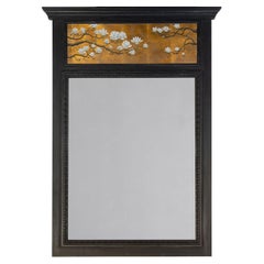 Espejo rectangular floral de madera negra Loto by Spini Firenze