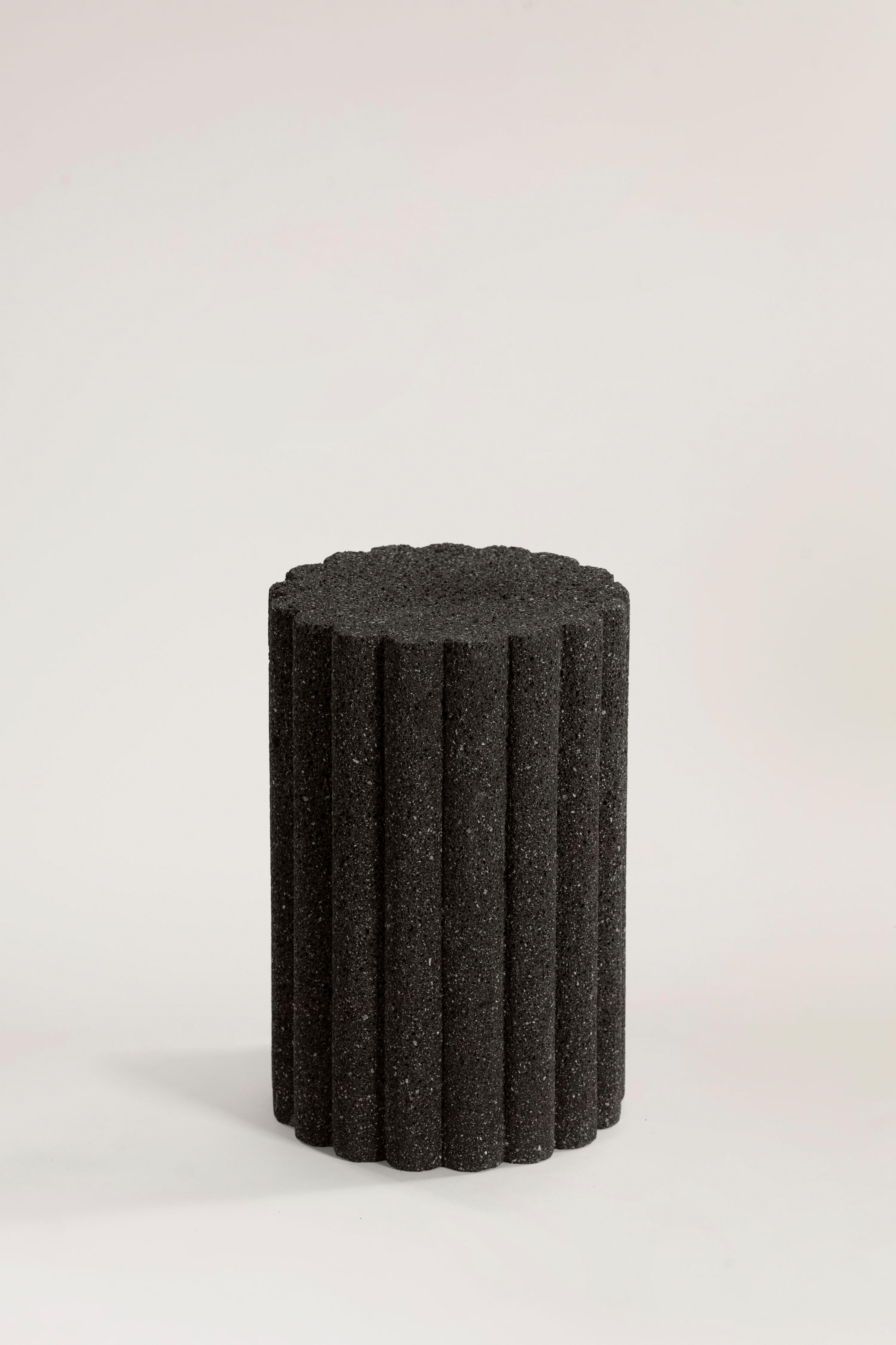 Loto Roca is exploration personified. These volcanic rock monoliths have been carved mastering a meditative process with chisel and hammer. It comes in two different width presentations and two different heights recalling esthetic character of the