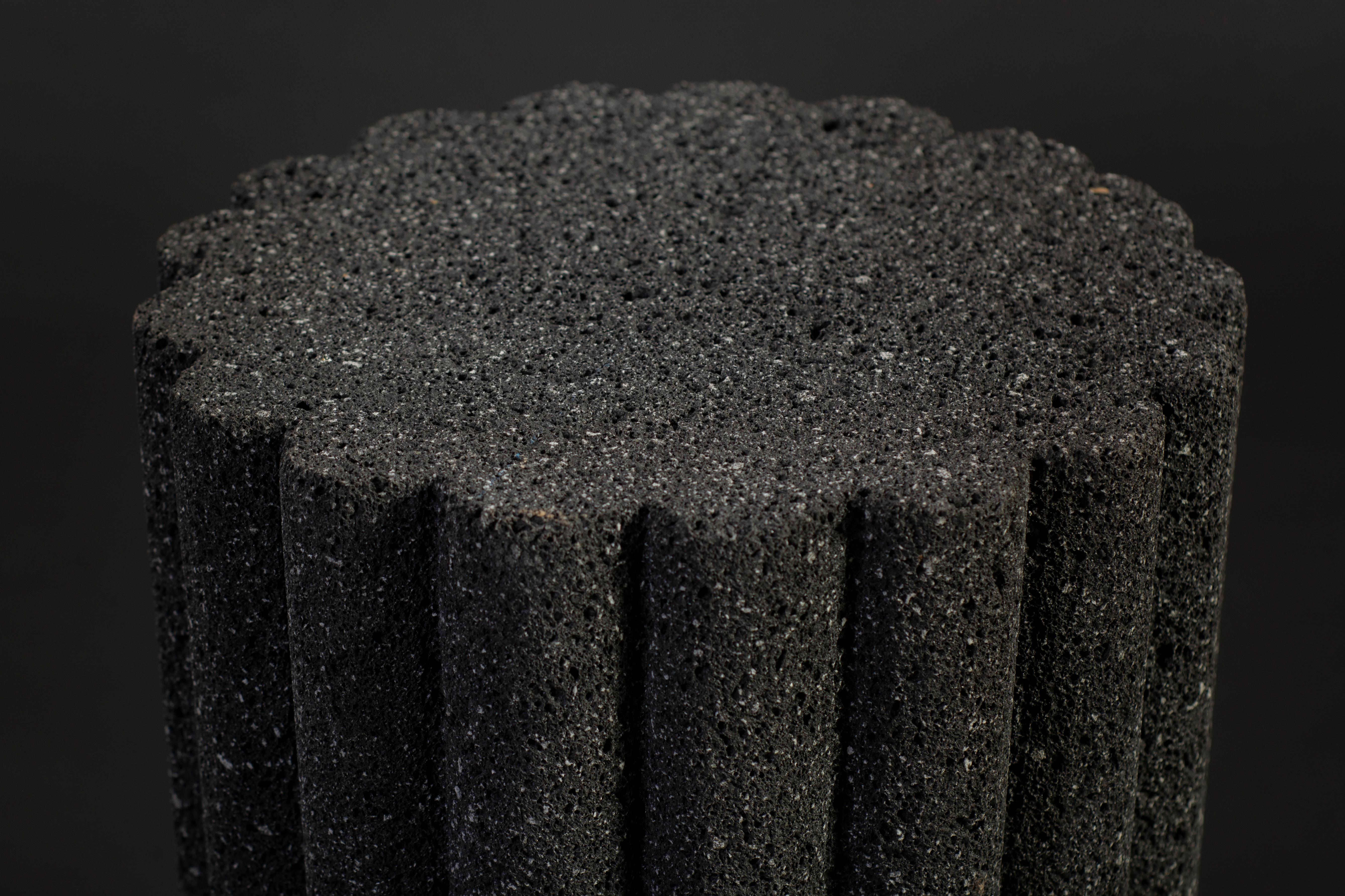 Pierre Loto Roca Side Short Table, Volcanic Rock en vente