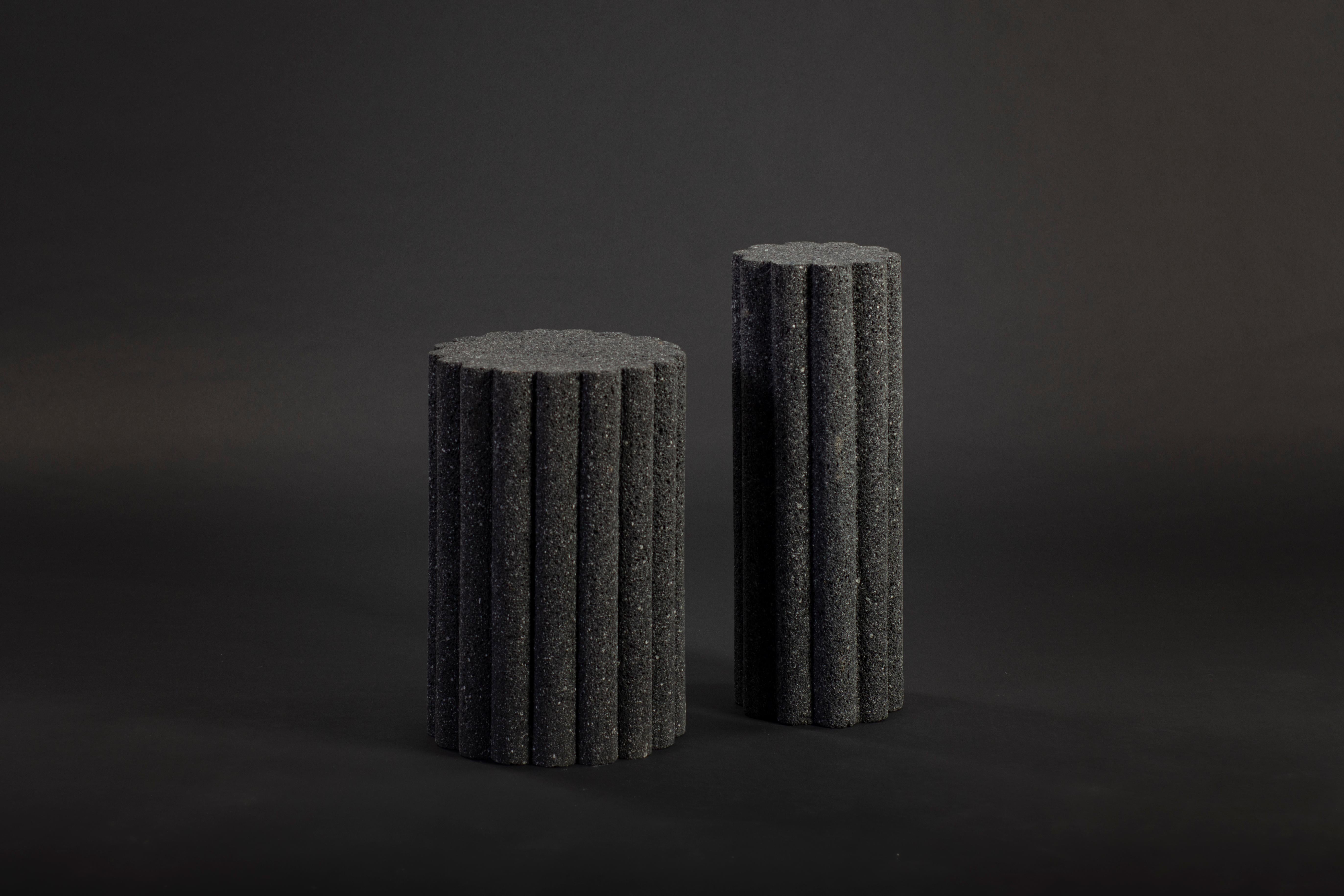 Loto Roca Side Tables, Set of 2, Volcanic Stone In New Condition For Sale In Zapopan, Jalisco