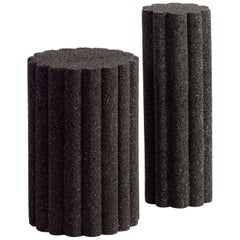 Loto Roca Side Tables, Set of 2, Volcanic Stone