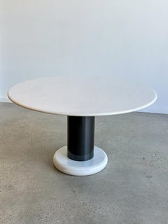 Loto Rosso Dining Table by Ettore Sottsass for Poltronova in Carrara White Marbl