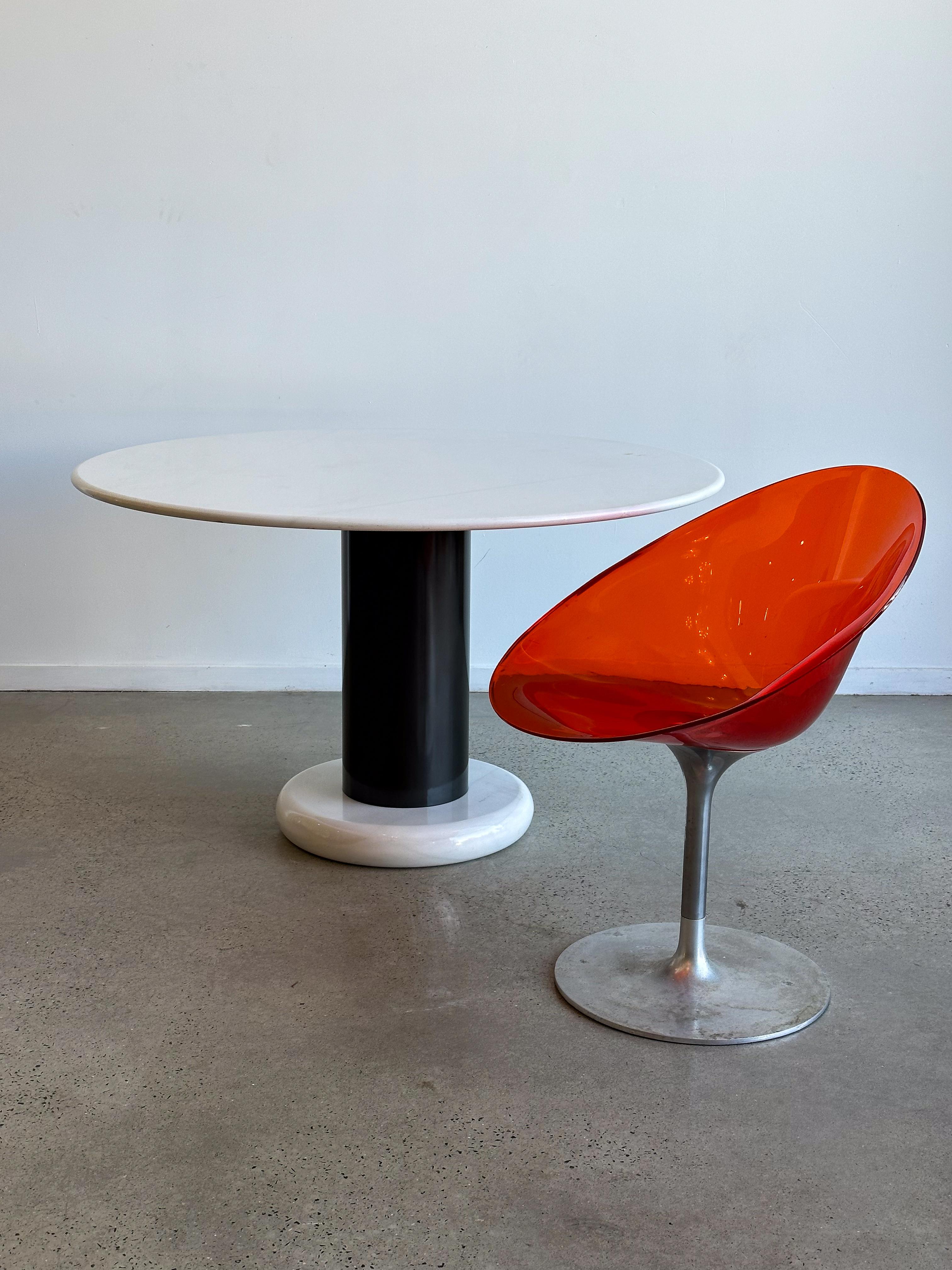 Marbre de Carrare Table à manger Loto Rosso d'Ettore Sottsass pour Poltronova en marbre blanc de Carrare en vente