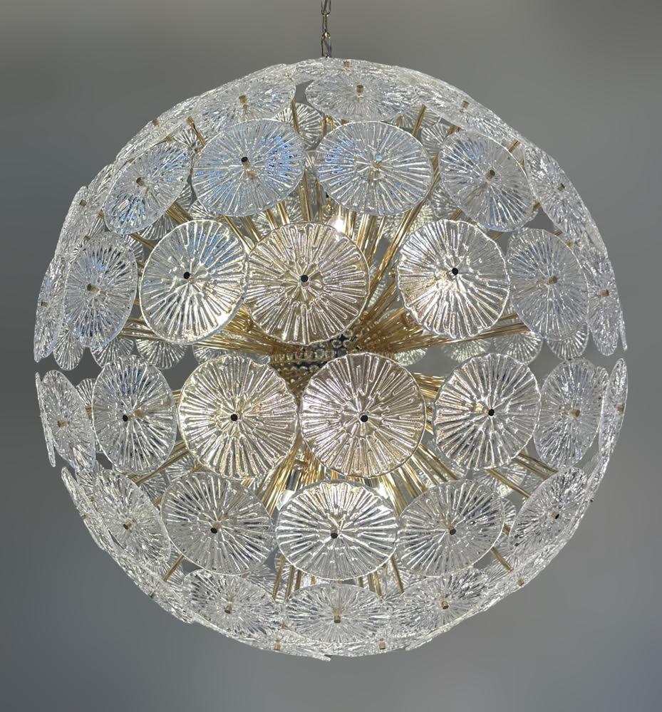 Gold Plate Loto Sputnik Chandelier by Fabio Ltd For Sale