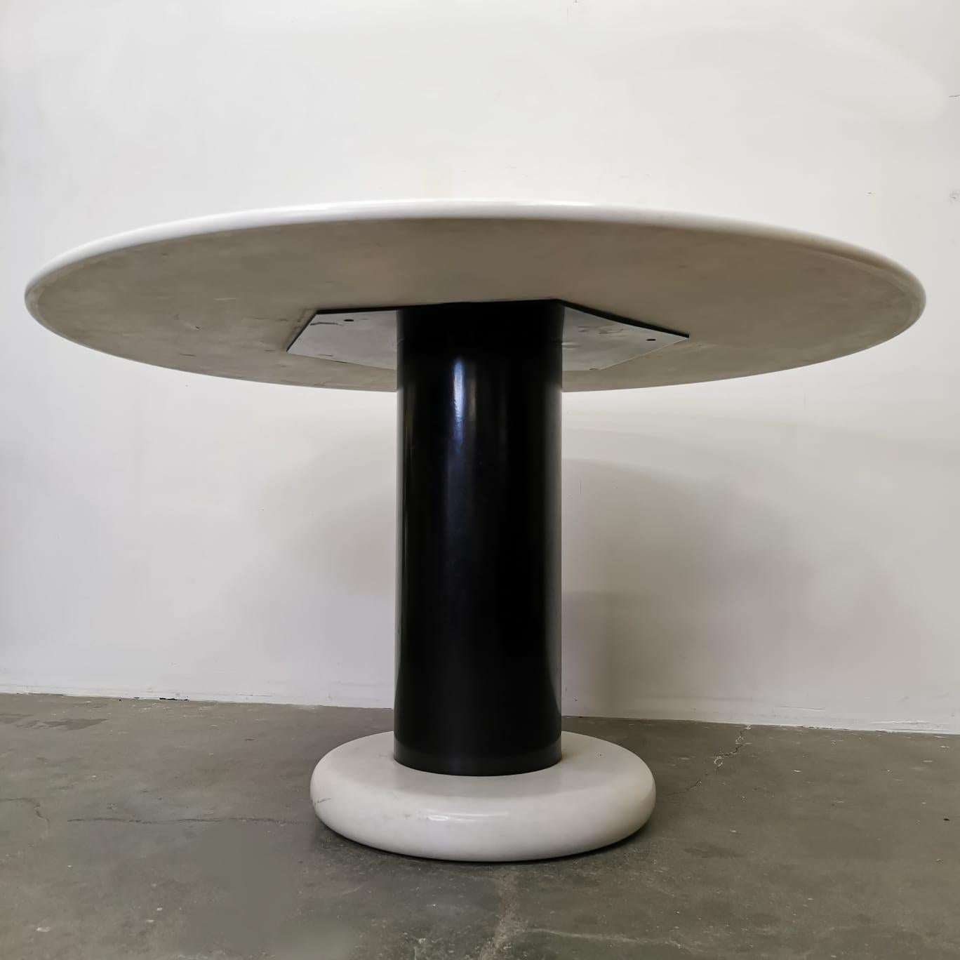 Ettore Sottsass for Poltronova Dining Table in ‘Loto’ in Carrara White Marble For Sale 4