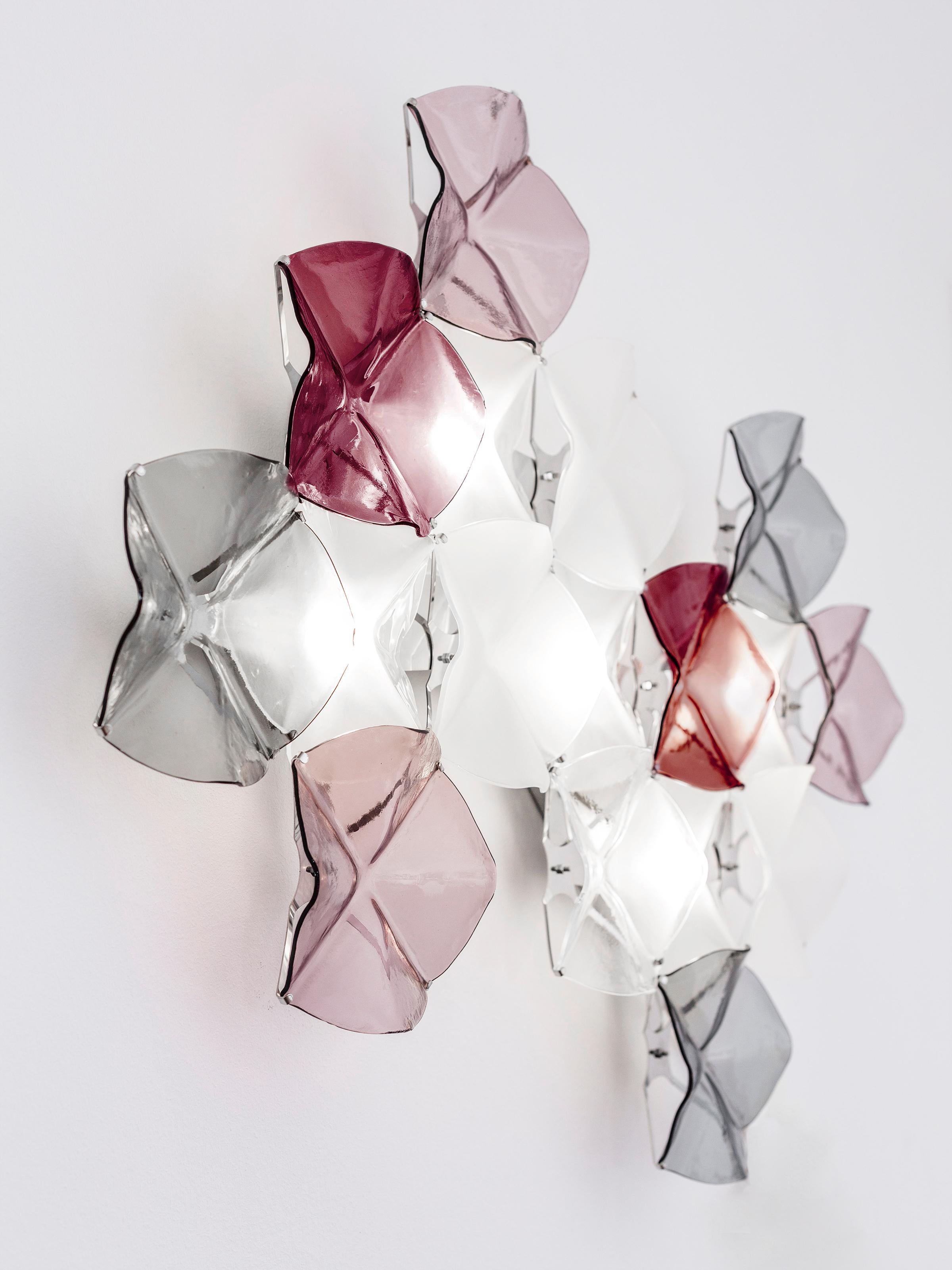LOTO wall light. Illuminated artisan glass mosaic handmade in Barcelona, Spain. For Sale 3