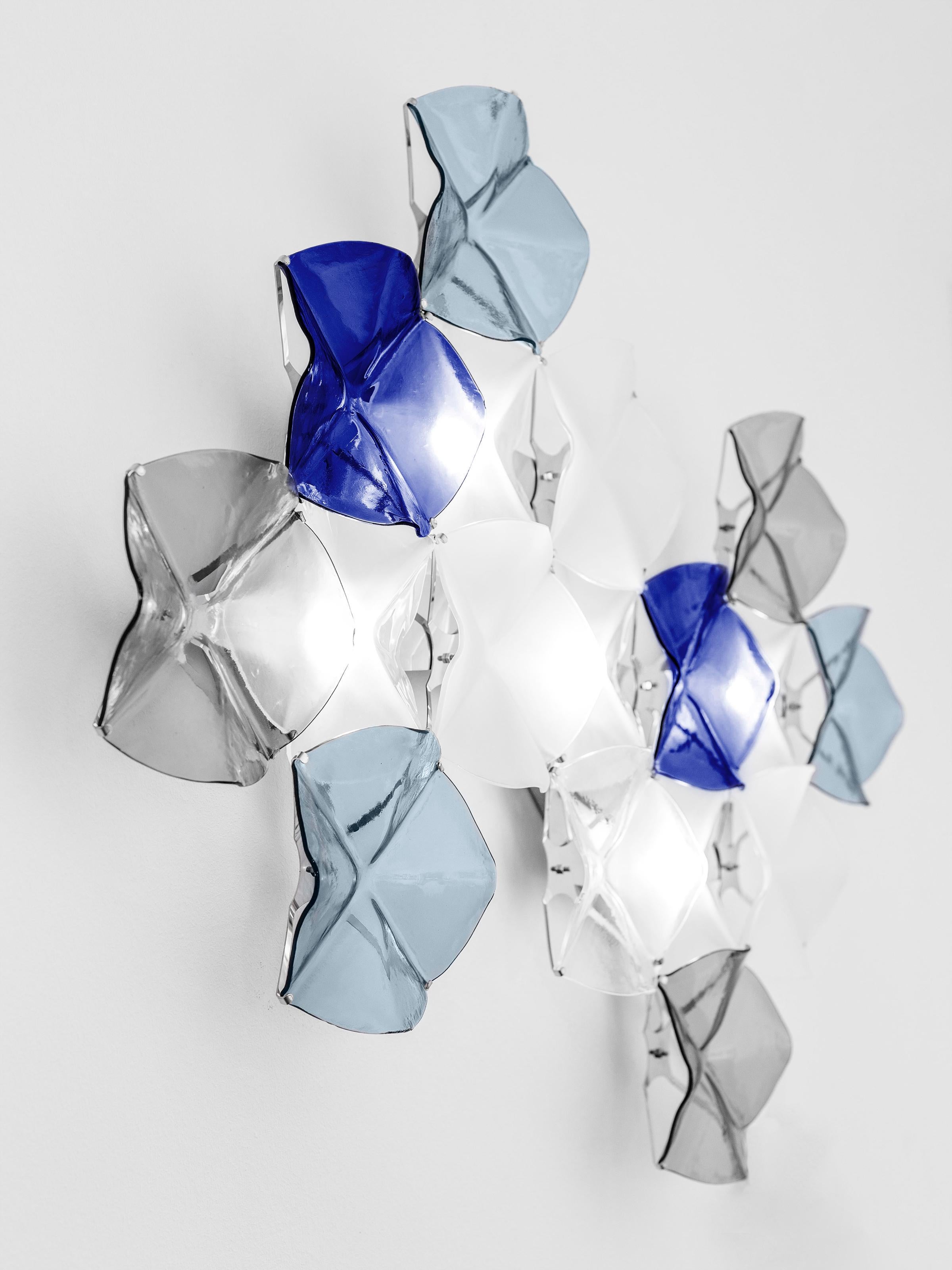 LOTO wall light. Illuminated artisan glass mosaic handmade in Barcelona, Spain. For Sale 5