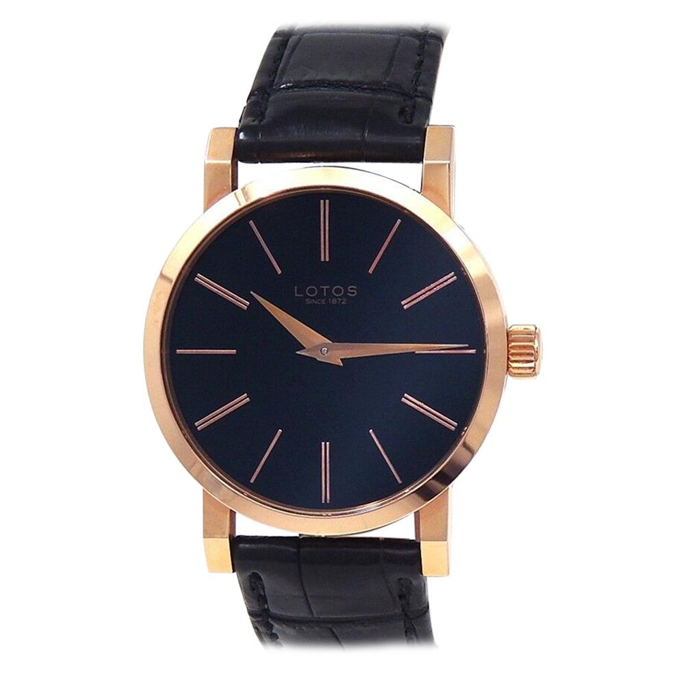 Lotos 8 18 Karat Rose Gold Manual Men's Watch For Sale