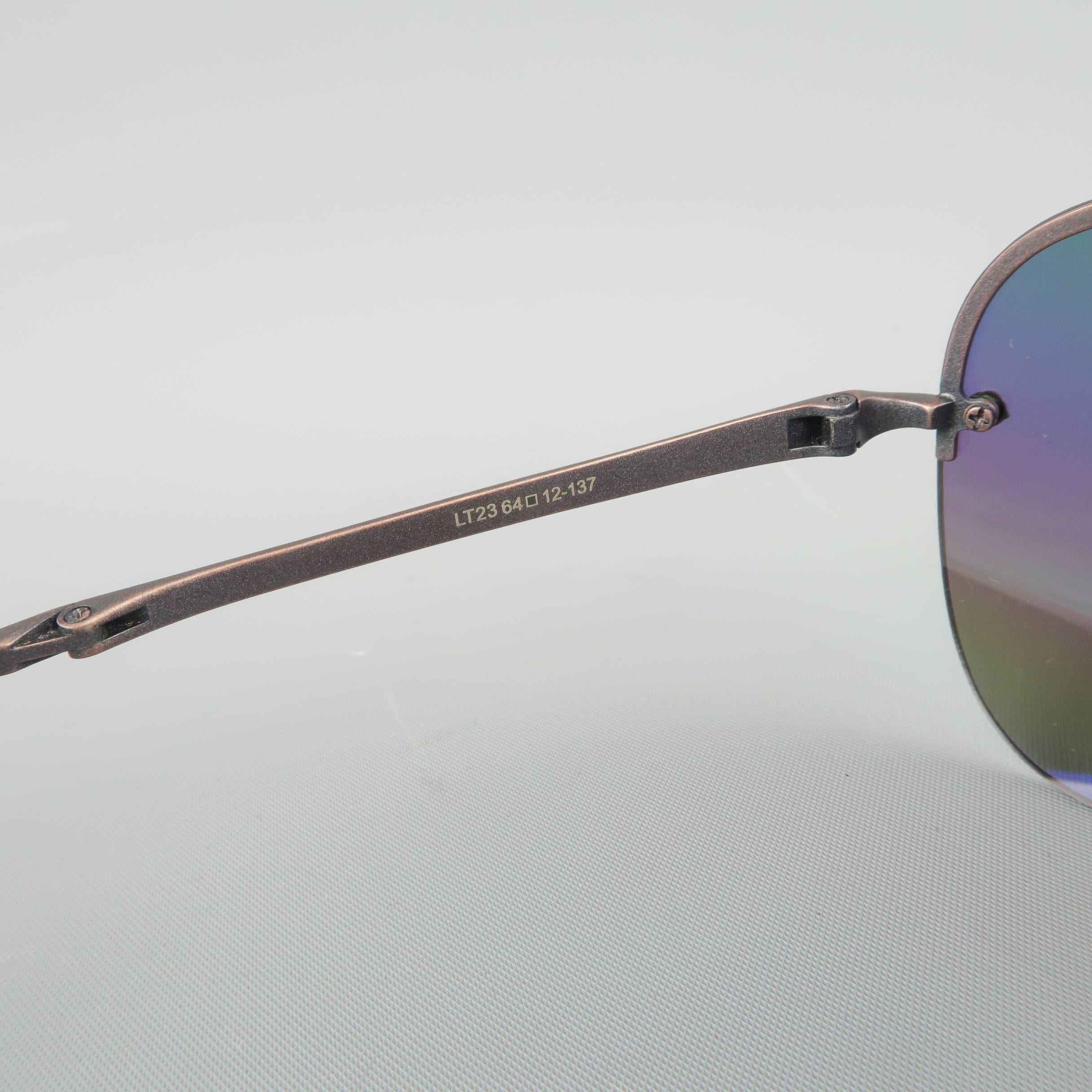 Women's or Men's LOTOS Copper Titanium Rainbow Lens Fold Up Aviator Sunglasses