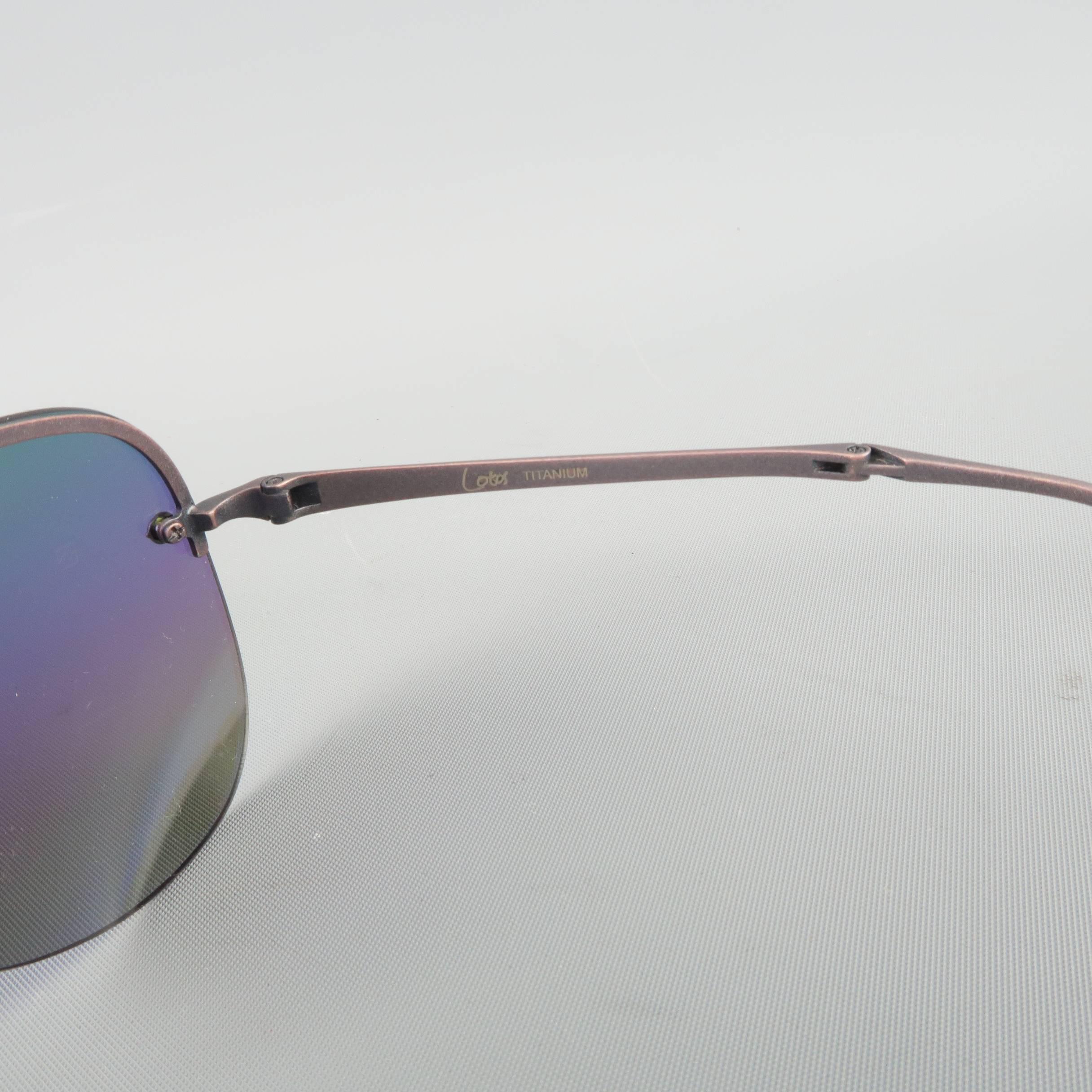 LOTOS Copper Titanium Rainbow Lens Fold Up Aviator Sunglasses 1