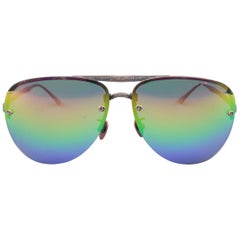 LOTOS Copper Titanium Rainbow Lens Fold Up Aviator Sunglasses