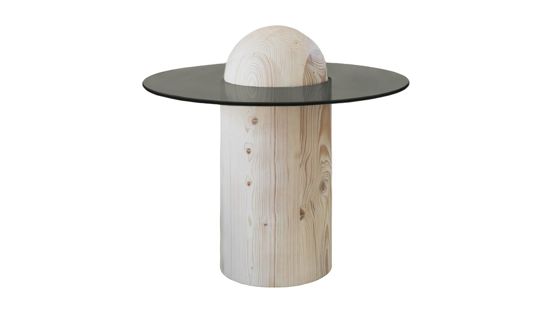 Lotta side table by LI-AN-LO Studio
Dimensions: ø 70 x 64 cm.
Materials: Spruce and bronze tempered glass.

Clear or bronze coloured glass top options available.

Lotta is a true rebel, she just could not accept to stay below the