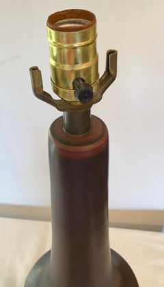 LOTTE and GUNNAR BOSTLUND Brown Glazed Table Lamp