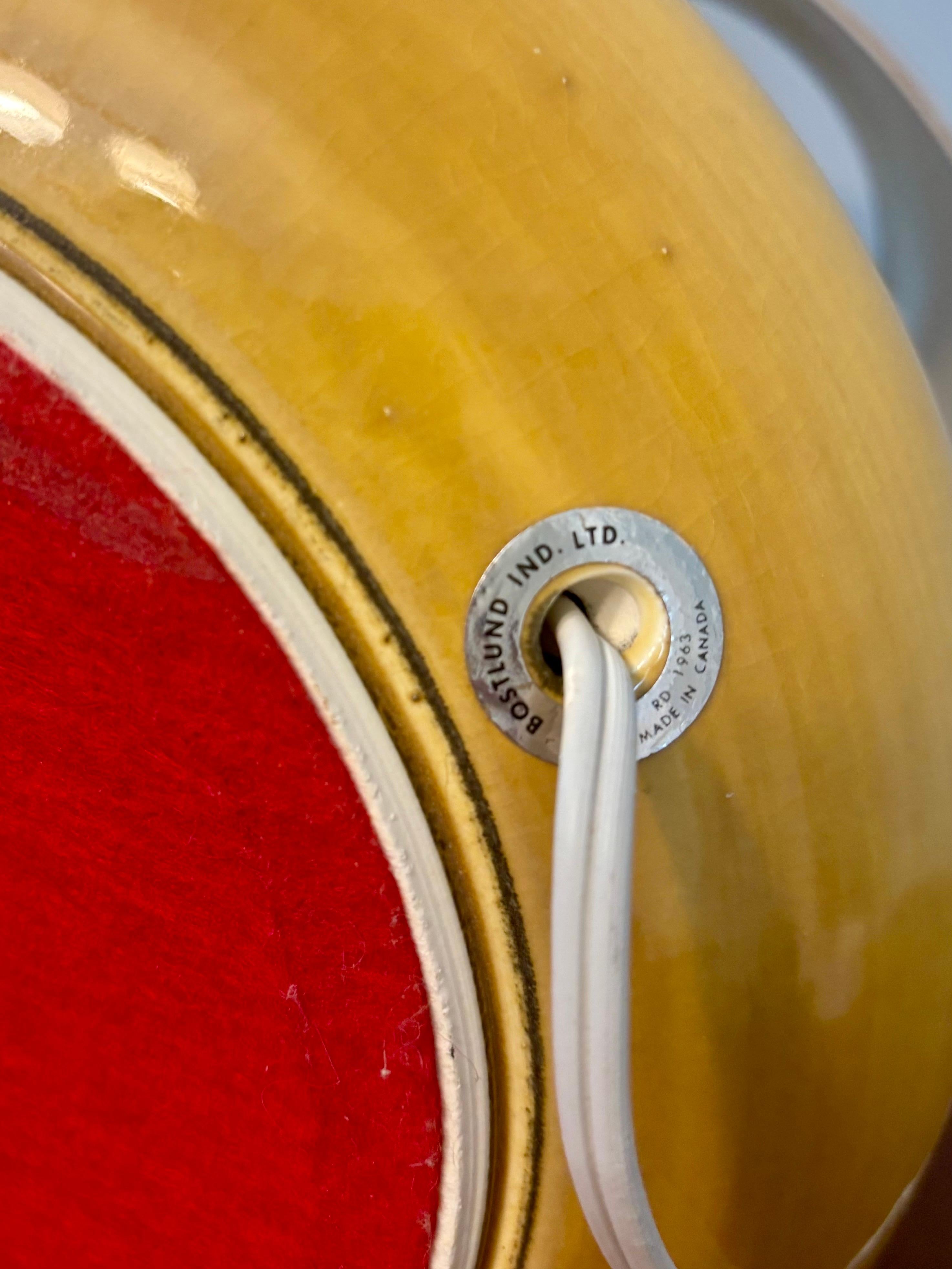 Lotte und Gunnar Bostlund Keramiklampe mit Original-Glasfaserschirm, 1963 im Angebot 3