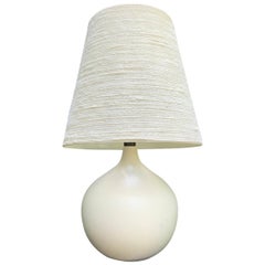 Lotte and Gunnar Bostlund Eggshell White Ceramic Table Lamp, 1960s