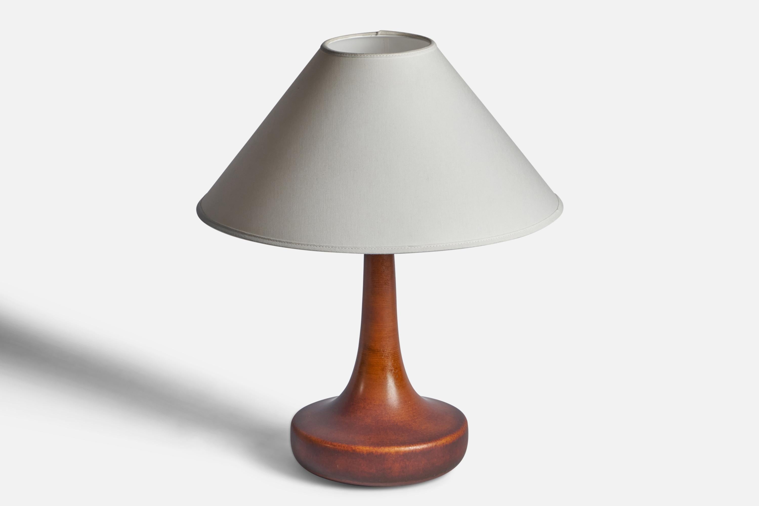 Lotte and Gunnar Bostlund, Table Lamp, Ceramic, Brass, Canada, 1960s In Good Condition For Sale In High Point, NC