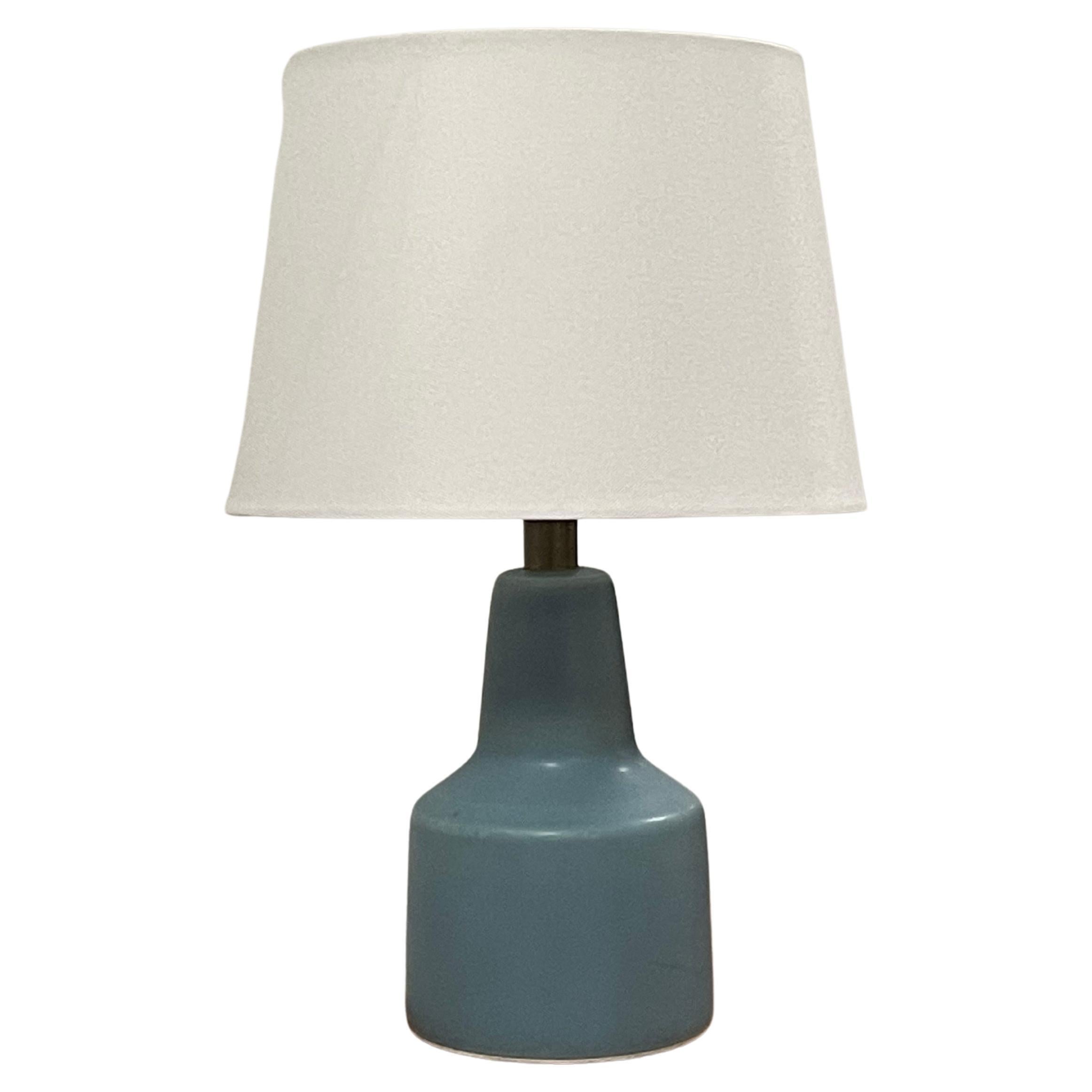Lotte and Gunnar Bostlund Table Lamp in Robin’s Egg Blue Ceramic For Sale