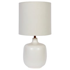 Lotte and Gunnar Botslund Glazed White Stoneware Lamp