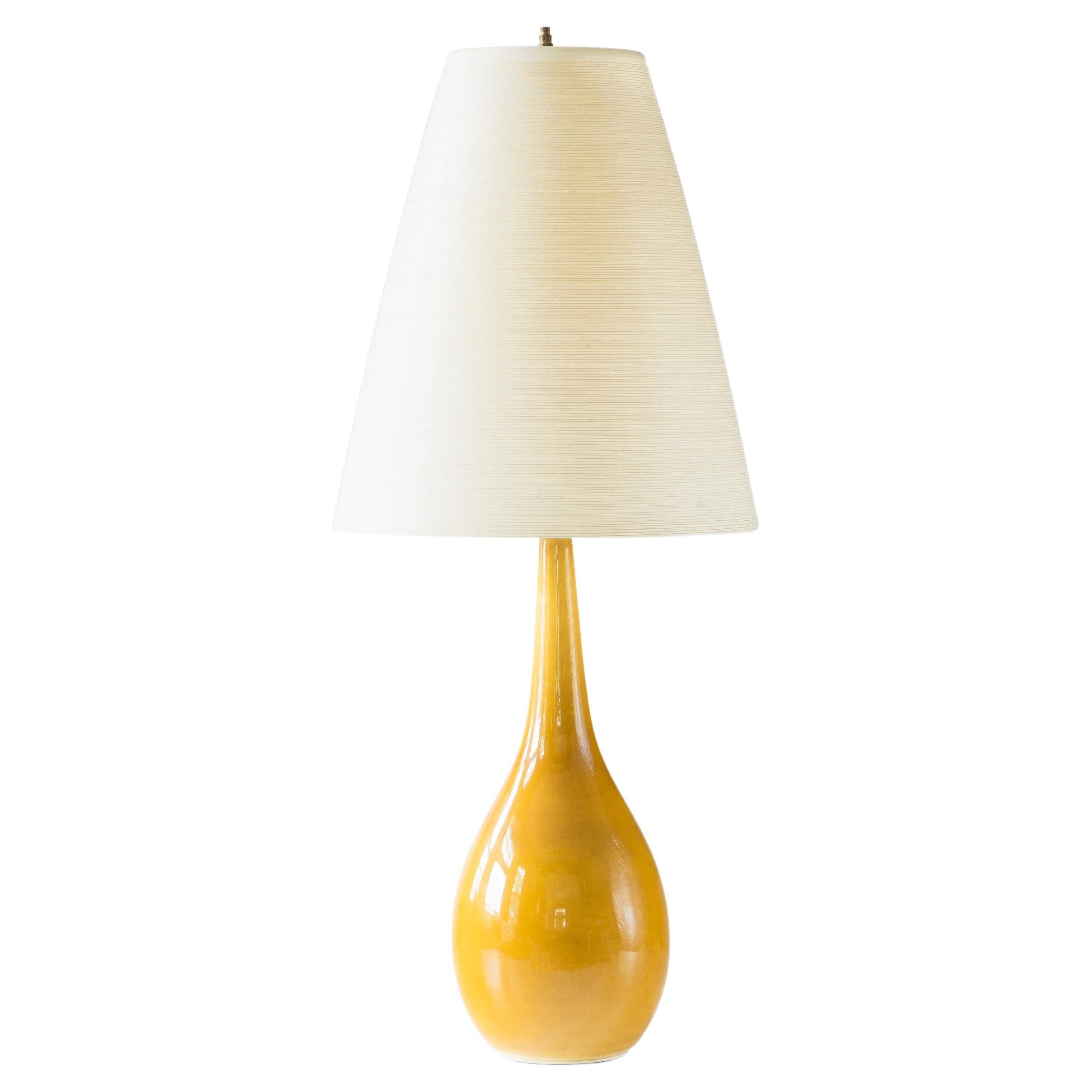 Lotte Bostlund Lamp, Model 100, Tall Ceramic Lamp with Fiberglass Shade