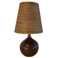 Lotte & Gunnar Bostlund Ceramic Lamp with Its Original Shade, 1960s