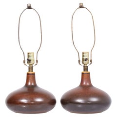 Lotte & Gunnar Bostlund Mid Century Ceramic Lamps - Pair