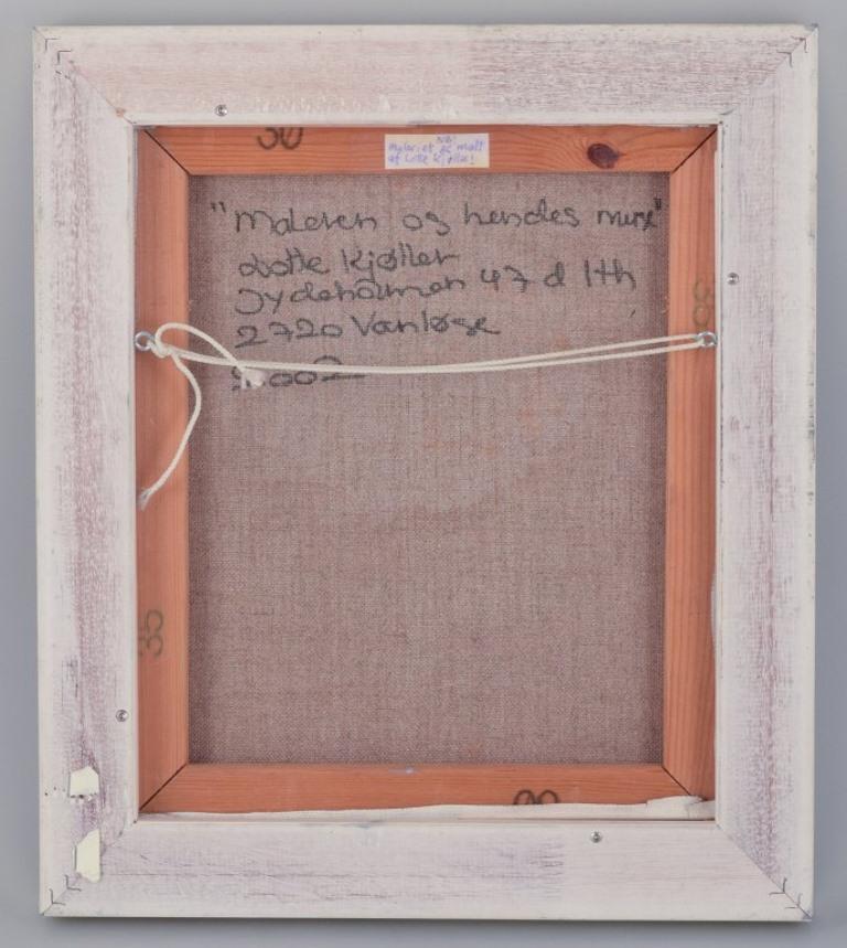 Lotte Kjøller, artista danese. Tecnica mista su tela. Composizione astratta. in vendita 2