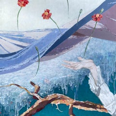 "E bello, imparare andando dove si va" - Quadro acrilico surreale contemporaneo