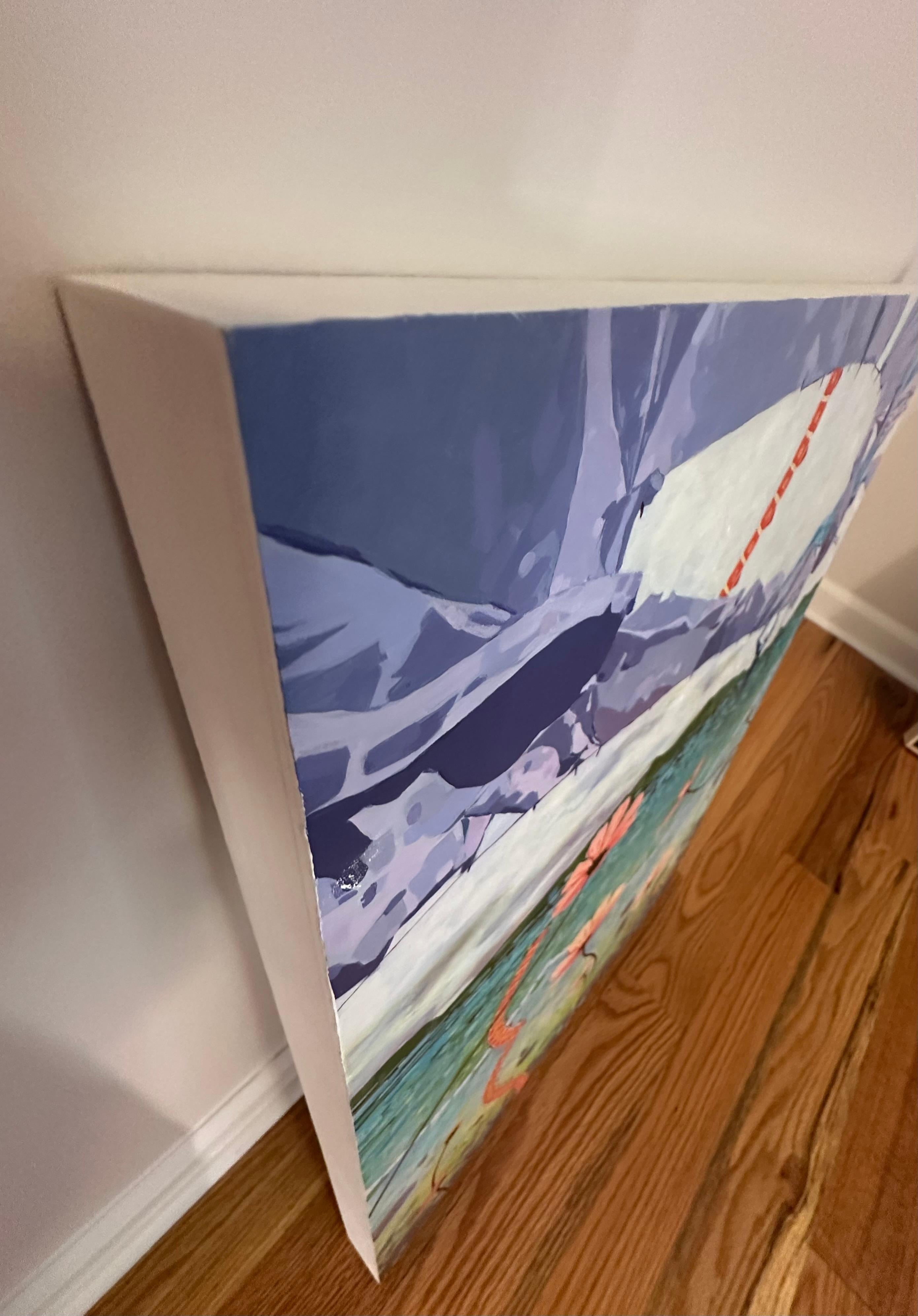 Les peintures de Lotte Petricone mélangent l'imagerie figurative et abstraite. Le jeu des couleurs, des valeurs et des textures crée une impression d'espace et de mouvement dans toute l'image, tandis que la coexistence des formes dessinées et de