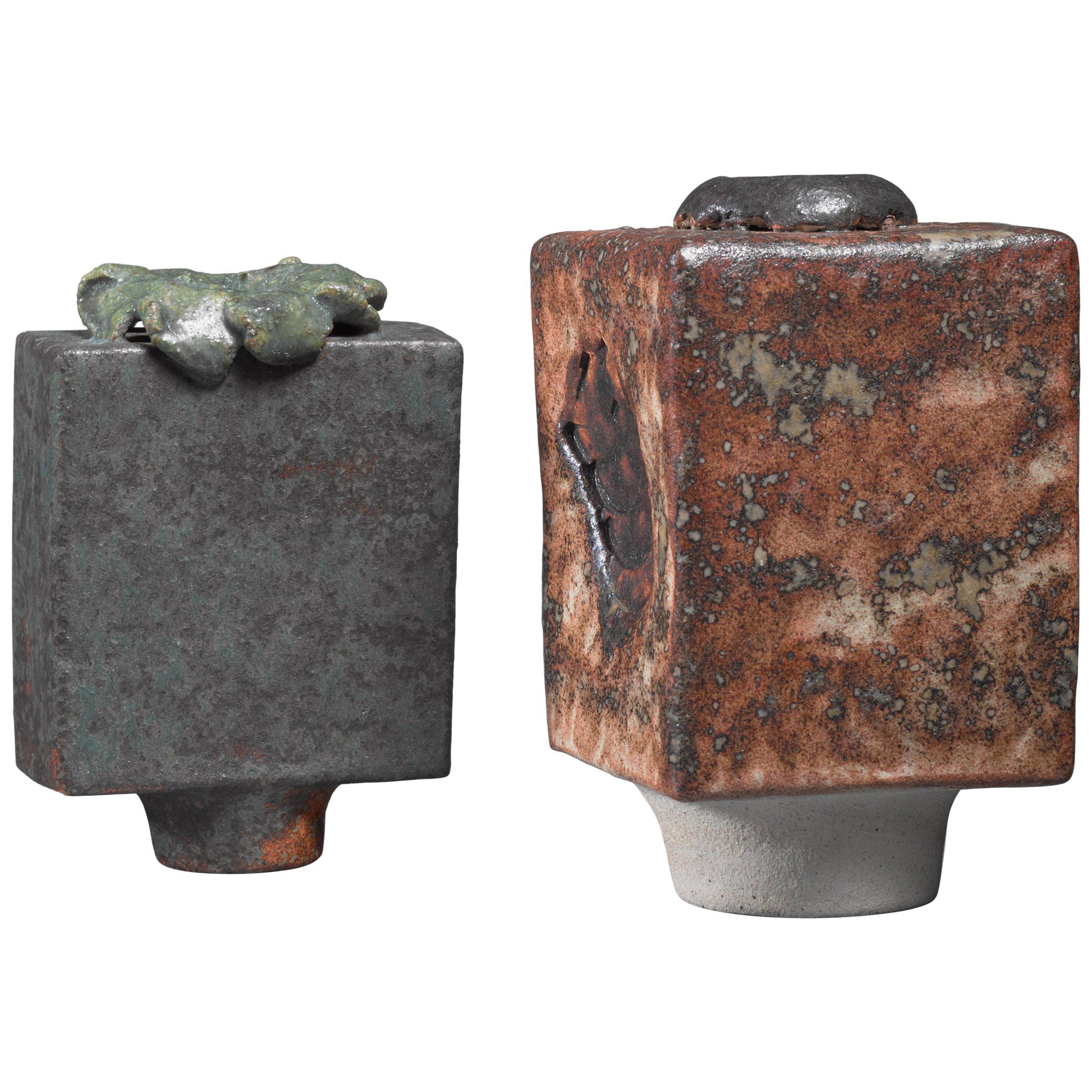 Lotte Reimers Pair of Ceramic Vases, Germany, 1970s For Sale
