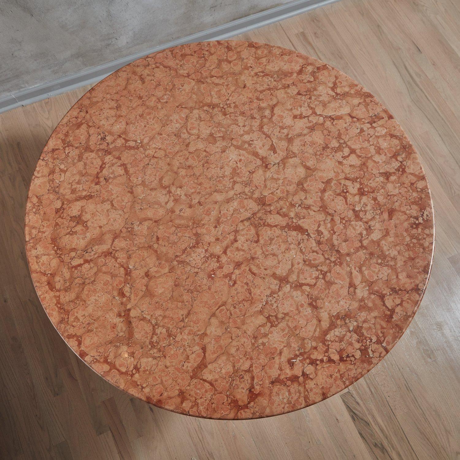 Italian Lotto Rosso Marble Dining Table Attributed to Ettore Sottsass for Poltronova For Sale